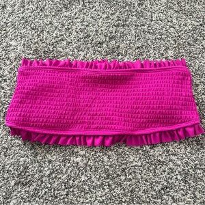 Pink Lily Ruffle Strapless Bikini Bathing Suit Top